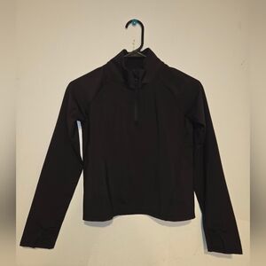 Athleta Black Icebreaker Half Zip Long Sleeve Top 8-10